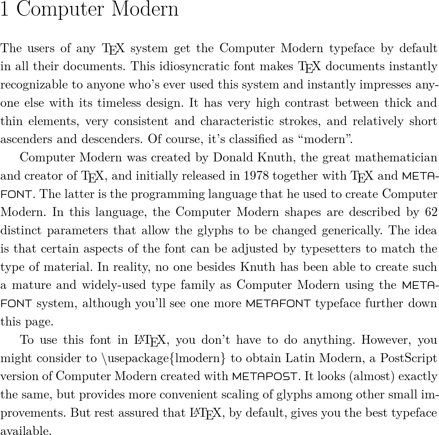 Latex best font for thesis